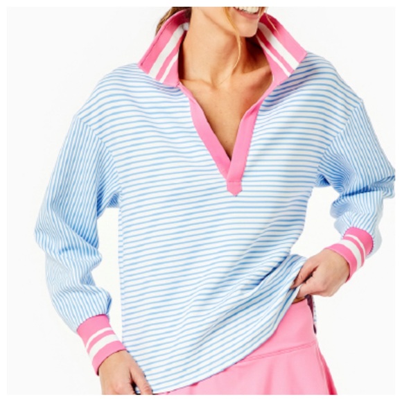 Addison Bay Tops - Addison Bay Easy Rugby Stripe Pullover